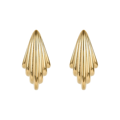 Chunky Gold Ridge Hoops