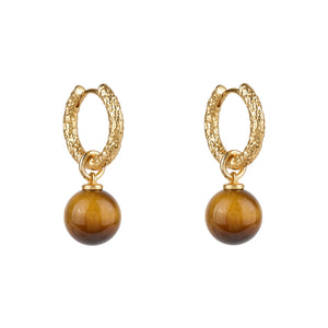 Tiger’s Eye Drop Hoops