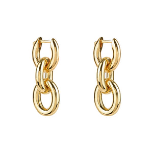 Triple Gold Hoop Drop Earrings
