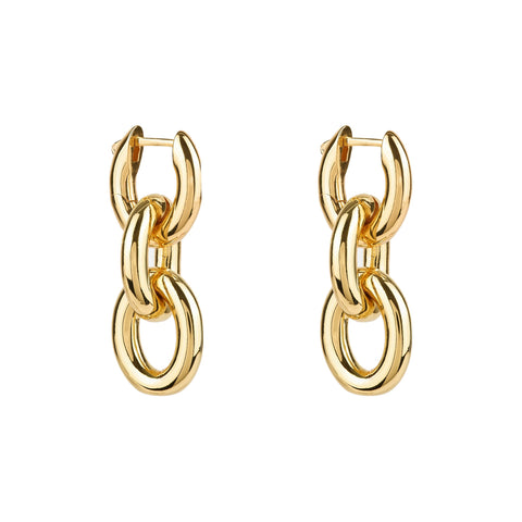 Triple Gold Hoop Drop Earrings