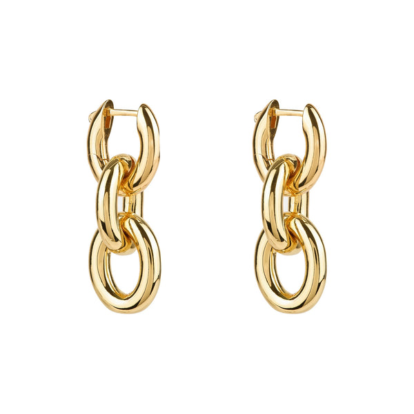 Triple Gold Hoop Drop Earrings