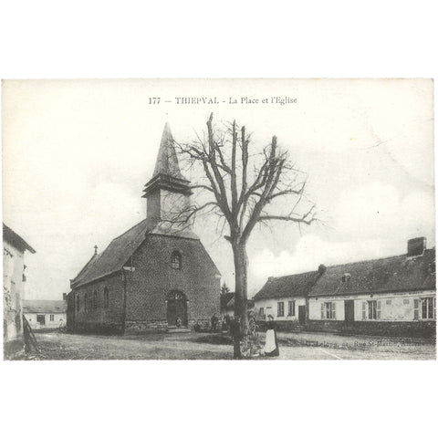 Église Saint-Martin de Thiepval France Vintage Postcar