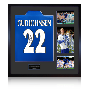 Eidur Gudjohnsen Signed Chelsea Shirt Elite Frame