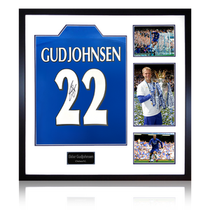 Eidur Gudjohnsen Signed Chelsea Shirt Elite Frame
