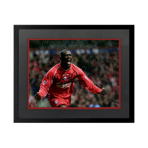 Emile Heskey Signed Liverpool 16x12 Image Deluxe Mount Frame