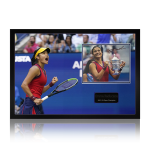 Emma Raducanu Signed Tennis Image Iconic Frame