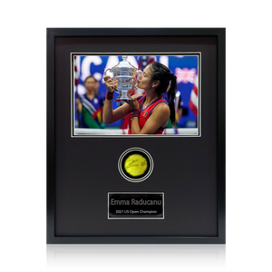 Emma Raducanu Signed Tennis Ball Compact Frame