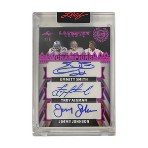 Leaf Champions Emmitt Smith, Troy Aikman & Jimmy Johnson 2/6