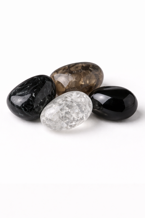Energy Cleanse & Reset Crystal Kit – Black Tourmaline, Smoky Quartz, Crackle Quartz & Obsidian