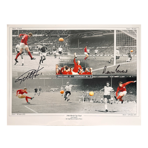 Geoff Hurst & Martin Peters Signed England 16x12