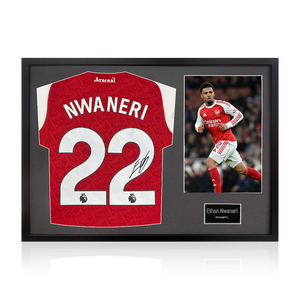 Ethan Nwaneri Signed Arsenal Shirt Classic Frame