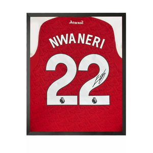 Ethan Nwaneri Signed Arsenal Shirt Compact Frame