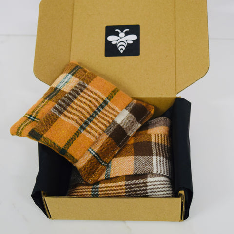 Hand Warmers – Soft Burnt Orange Highland Tartan