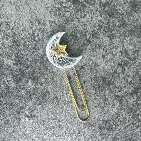 Marque-page fait main Lune d'argent
