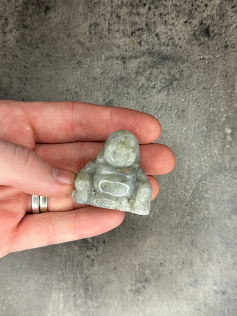 Labradorit - Mini Buddha