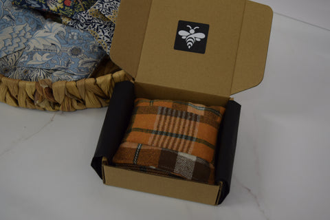 Hand Warmers – Soft Burnt Orange Highland Tartan