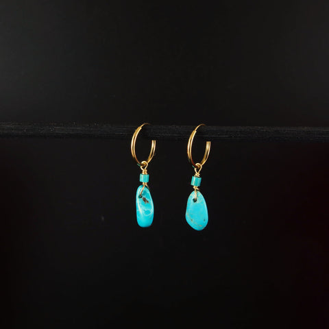Gold Turquoise Earrings