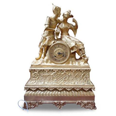 Figural mantel clock - Samuel Wehl (St Petersburg) - - Gilt bronze - 1800-1850 - Tzarist Russia clock