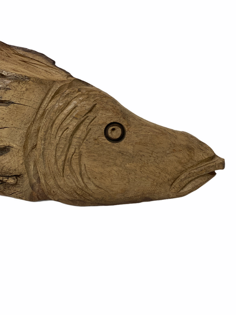 Handgeschnitzter Fisch aus Treibholz – Groß