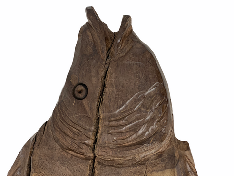 Poisson en bois flotté sculpté à la main - Grand modèle