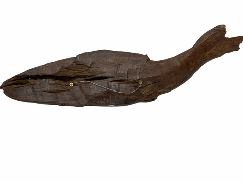 Handgeschnitzter Fisch aus Treibholz – Groß