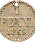 Finland 1869 One Penni Aleksandr II Coin