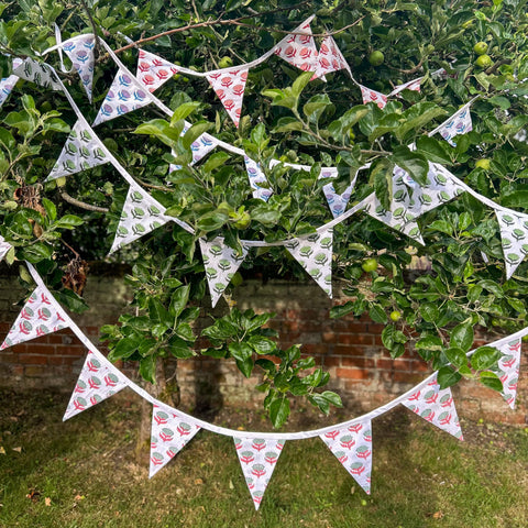 Lotus Flower Cherry Red Flag Bunting