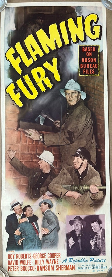 Flaming Fury (1949) Original US Insert Cinema Poster