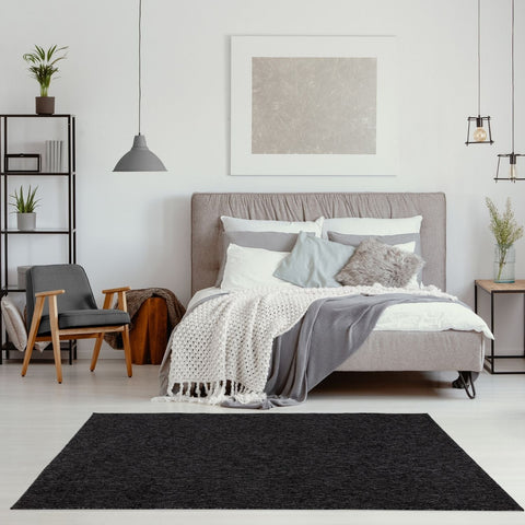 Flex Dark Grey Low Pile Solid  Rug