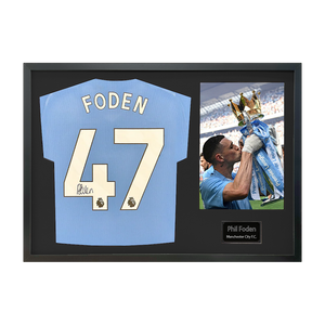 Phil Foden Signed Manchester City Shirt Classic Frame
