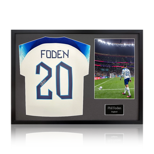 Phil Foden Signed England Shirt Classic Frame