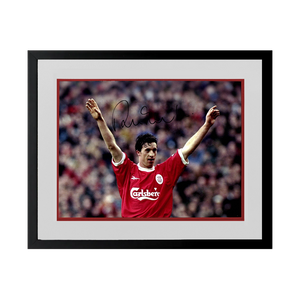Robbie Fowler Signed Liverpool 16x12 Image Deluxe Mount Frame