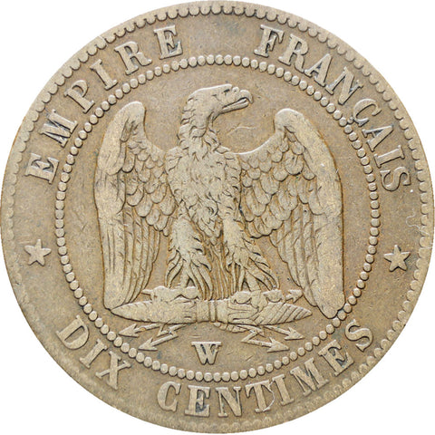 France 1855 10 Centimes Napoleon III Coin