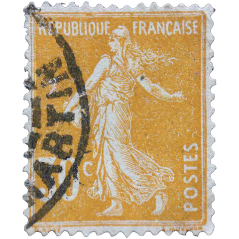 France 1907 30 French Centime Used Postage Stamp Semeuse fond plein sans sol