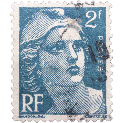 France 1945 2 - French franc Used Postage Stamp Marianne type Gandon