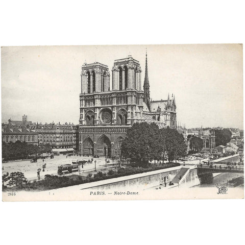 France Notre-Dame de Paris Cathedral Vintage Postcard