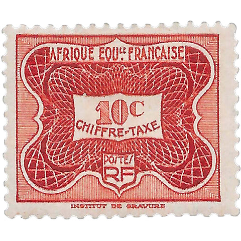 French Equatorial Africa Stamp 1947 10 French African CFA centime Chiffre-figure