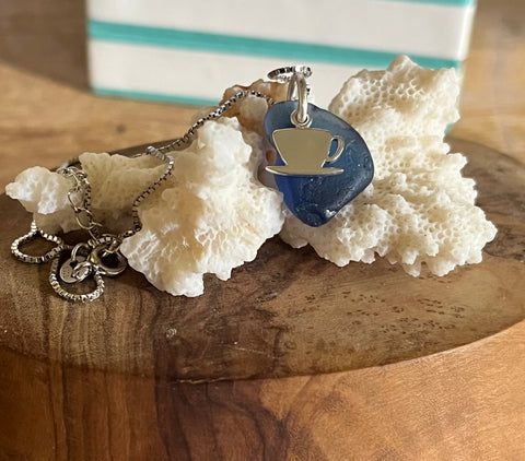 Cup of Tea Scottish Seaglass 925 Pendants