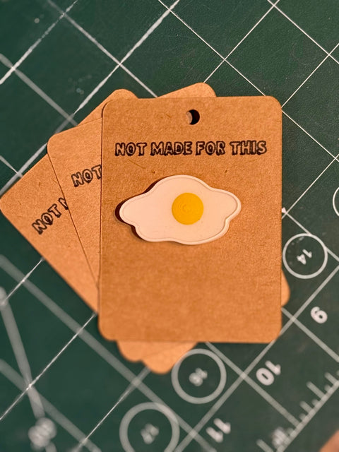 Fried Egg Pin Badge | 3D Printed Food Pin | Quirky Breakfast Gift
