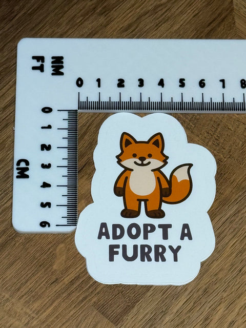 Adopt a Furry Sticker | Fox & Wolf Vinyl Sticker | Fursuit Gift