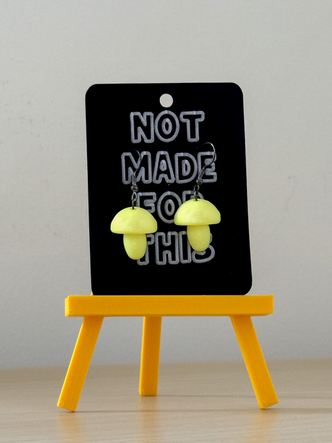 Glow in the Dark Mushroom Earrings | 3D Printed Cottagecore Gift