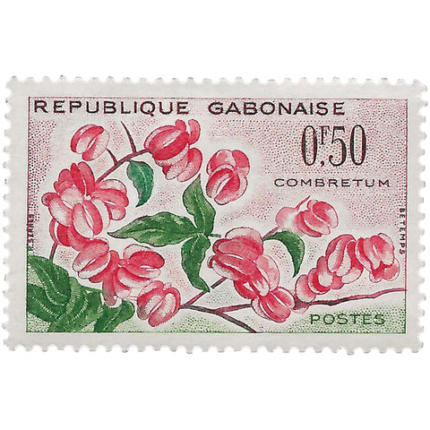 Gabon Stamp 1961 0.5 Central African CFA franc Bushwillow (Combretum grandiflorum) Flowers