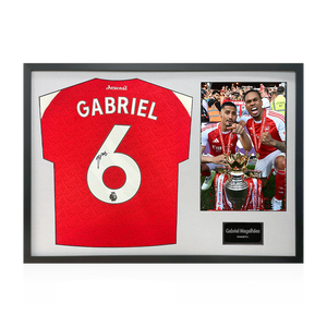 Gabriel Magalhães Signed Arsenal Champions Shirt Classic Frame