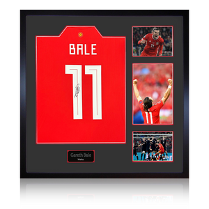 Gareth Bale Signed Wales Shirt Elite Frame