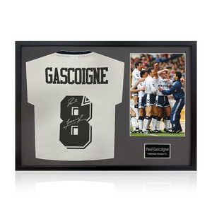 Paul Gascoigne Signed Tottenham Hotspur Shirt Classic Frame