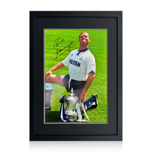 Paul Gascoigne Signed Tottenham Hotspur Image Deluxe Mount Frame