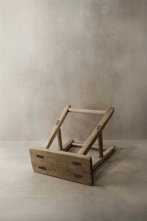 Vintage Rustic Elm Wood Stool - Medium - No 6