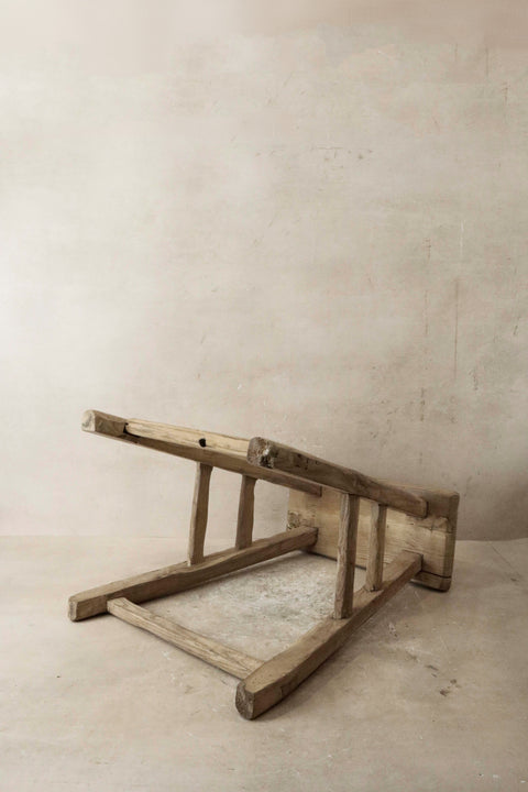 Vintage Rustic Elm Wood Stool - Medium - No 44