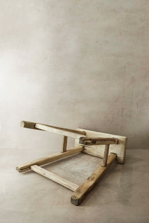 Vintage Rustic Elm Wood Stool - Medium - No 17