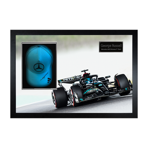 George Russell Signed Mercedes F1 Cap Iconic Frame (ACG Cert)